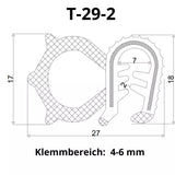 Scheibengummi Fenstergummi Dichtprofil Dichtung Kantenschutzprofil Traktor T-29